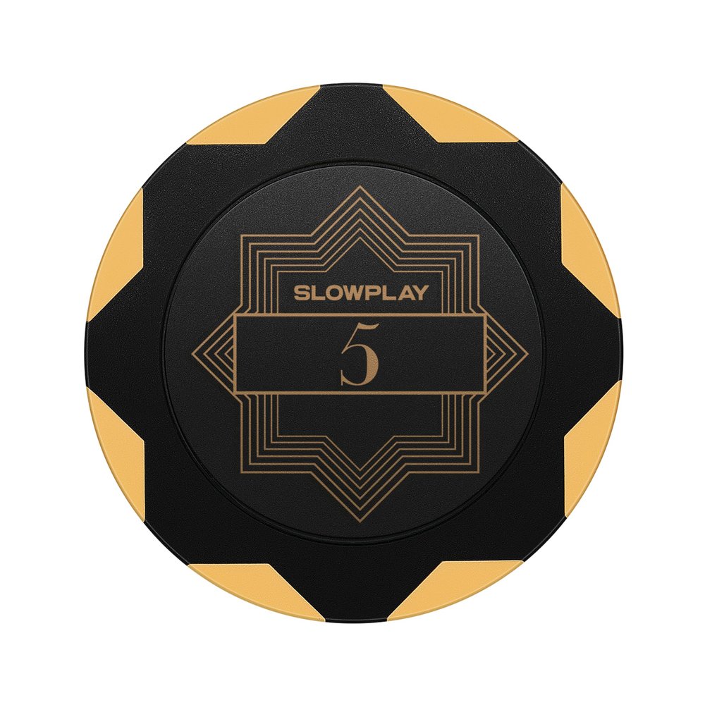 SLOWPLAY Nash Clay Poker Chips, 14 Grams Heavyweight Clay Composite, 40mm Large Chips in Bulk, Pack of 50 with Denomination of 5