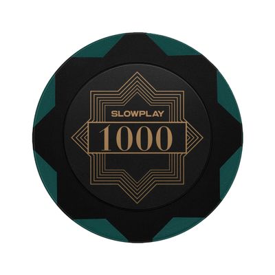 SLOWPLAY Nash Clay Poker Chips, 14 Grams Heavyweight Clay Composite, 40mm Large Chips in Bulk, Pack of 50 with Denomination of 1000