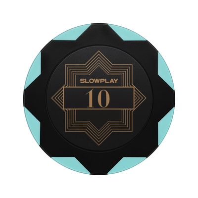 SLOWPLAY Nash Clay Poker Chips, 14 Grams Heavyweight Clay Composite, 40mm Large Chips in Bulk, Pack of 50 with Denomination of 10
