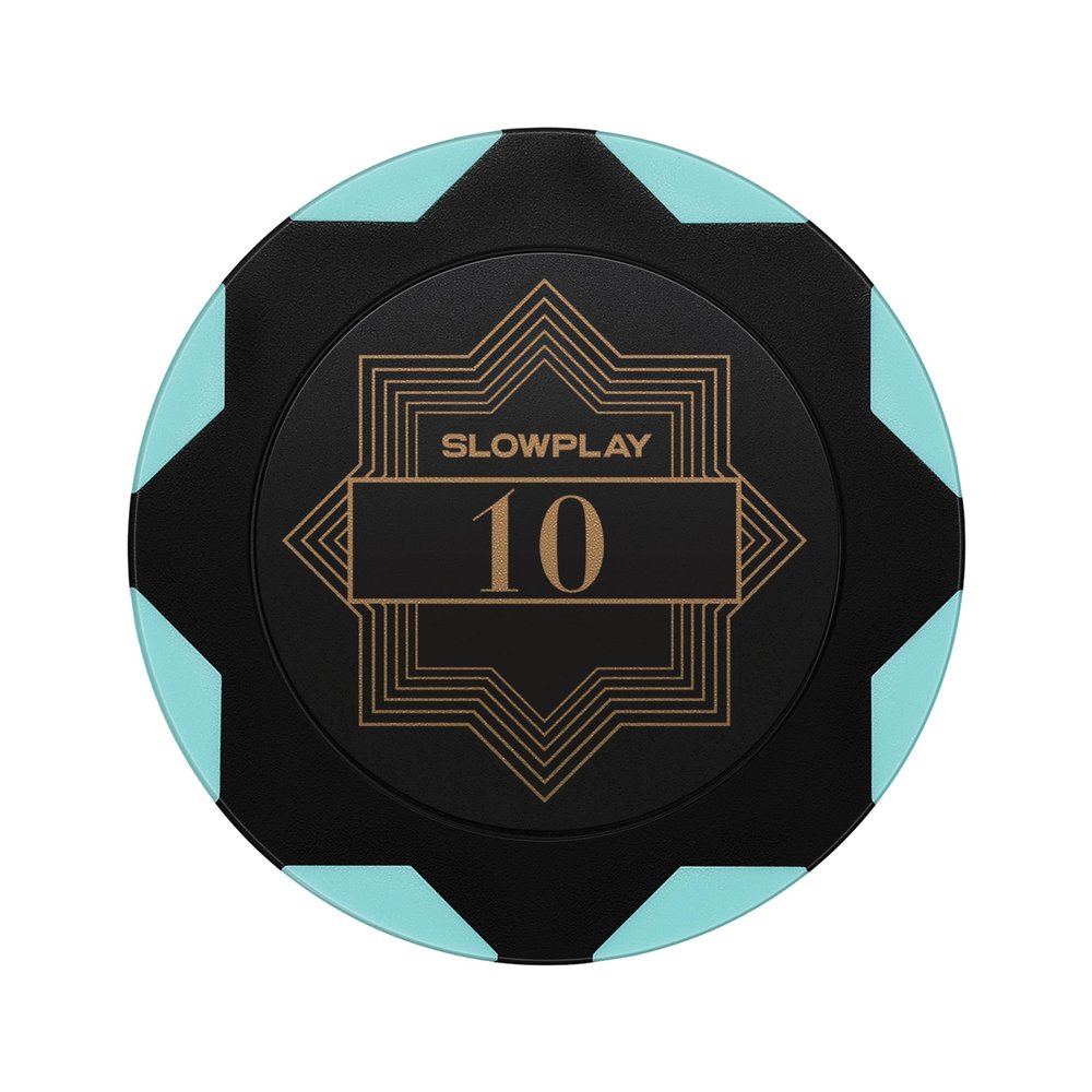SLOWPLAY Nash Clay Poker Chips, 14 Grams Heavyweight Clay Composite, 40mm Large Chips in Bulk, Pack of 50 with Denomination of 10