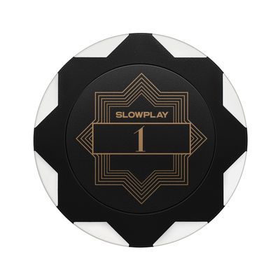SLOWPLAY Nash Clay Poker Chips, 14 Grams Heavyweight Clay Composite, 40mm Large Chips in Bulk, Pack of 50 with Denomination of 1