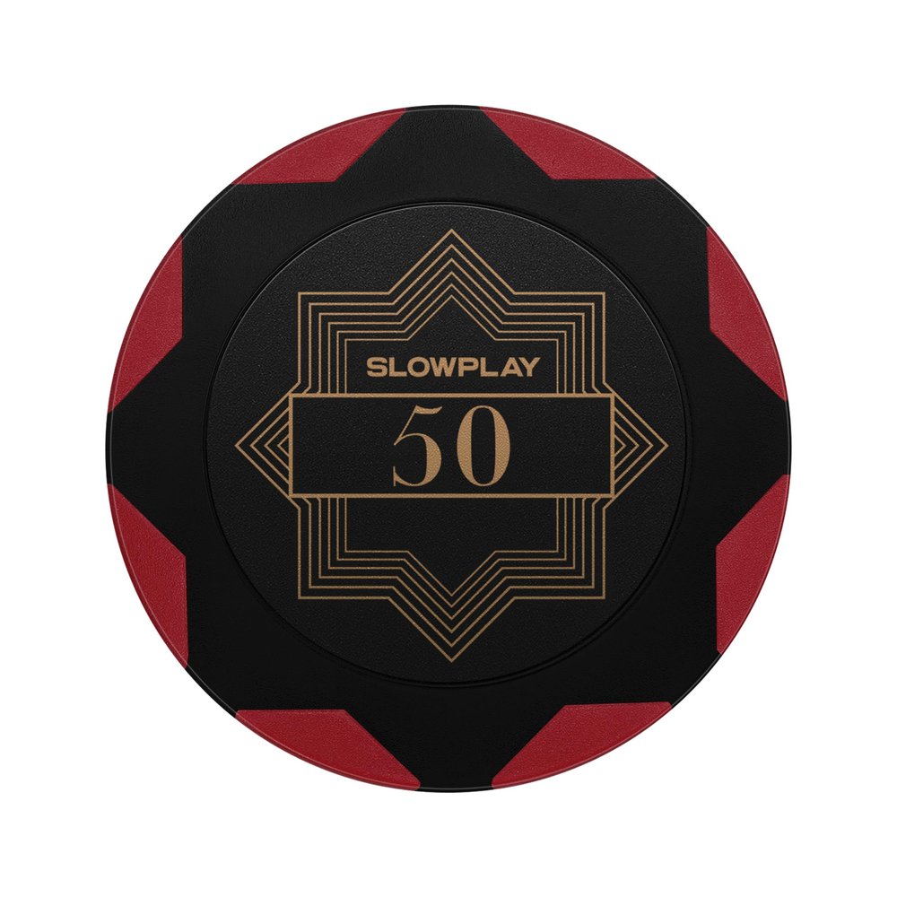 SLOWPLAY Nash Clay Poker Chips, 14 Grams Heavyweight Clay Composite, 40mm Large Chips in Bulk, Pack of 50 with Denomination of 50