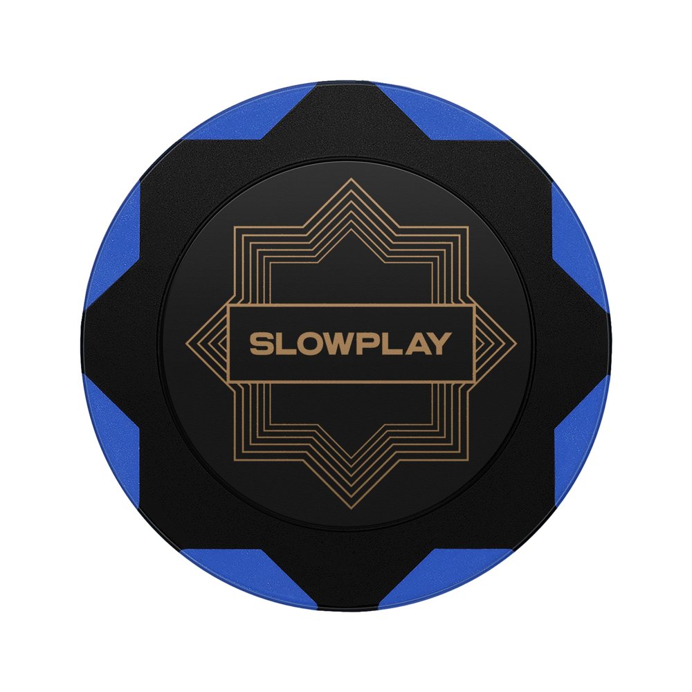 SLOWPLAY Nash Clay Poker Chips, 14 Grams Heavyweight Clay Composite, 40mm Large Chips in Bulk, Pack of 50 in Blue Without Denomination