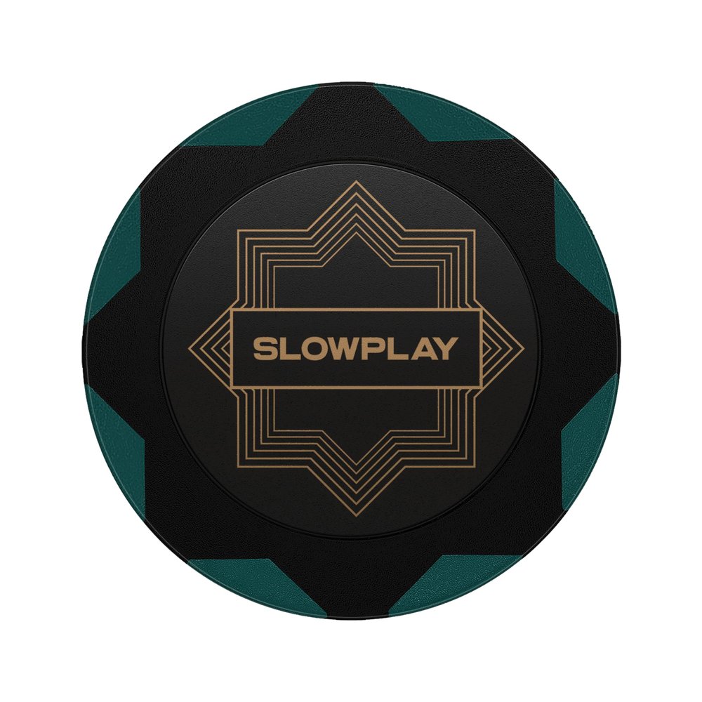 SLOWPLAY Nash Clay Poker Chips, 14 Grams Heavyweight Clay Composite, 40mm Large Chips in Bulk, Pack of 50 in Green Without Denomination