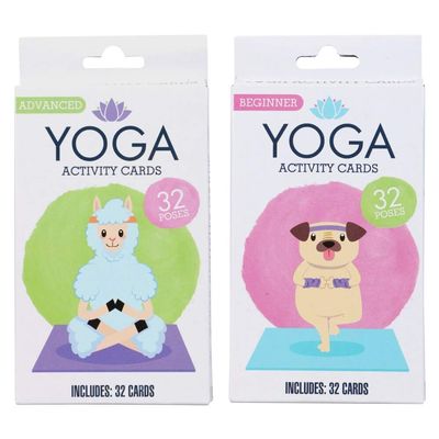 Yoga Activity Cards - Beginner and Advanced - 32 Poses Per Deck