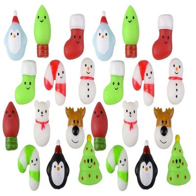 Curious Minds Busy Bags 24 Christmas Winter Mochi Squishy Animals - Kawaii - Cute Individually Wrapped Toys - Sensory, Stress, Fidget Party Favor Toy (2 Dozen)