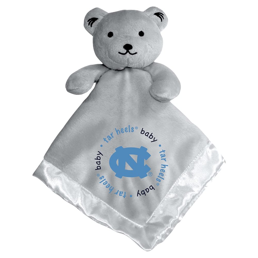 Baby Fanatic Gray Security Bear Blanket - NCAA UNC Tar Heels Snuggle Buddy for Infants - Officially Licensed Plush Toy for North Carolina Tarheels Fans