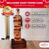 SWOOC Games - Reclaimed Giant Tower Game (Weather Resistant) 60 Blocks + Storage Crate/Outdoor Game Table | Stacks up to 5ft | Giant Outdoor Tower for Adults | Large Yard Activity | Jumbo Lawn Fun view 2