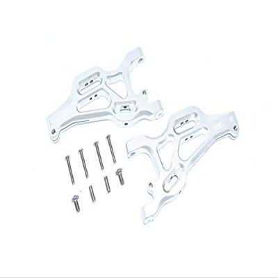 10pc Set Aluminum Front Lower Arms ARRMA 1/7 4WD Mojave 6S ARA106058T1/T2 by GPM (Silver)