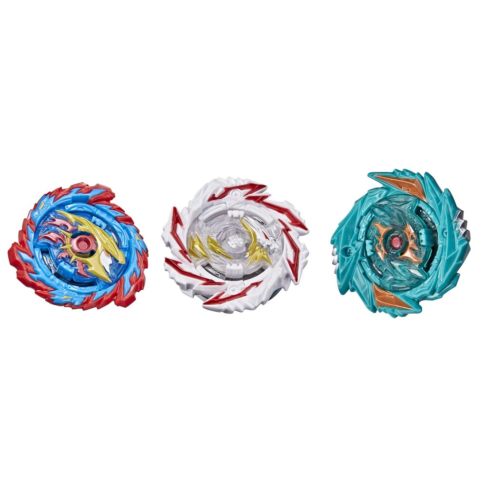 Beyblade Hasbro Burst Surge Speedstorm Tempest Cloud 3-Pack - Abyss Devolos D6,Demise Satomb,and Mirage Helios H6 Battling Game Top Toys