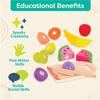 B. toys  Chop n' Play Fruits  Wooden Play Food Set  6 Hook  and  Loop Fruits to Cut  Safe Knife & Cutting Board  2+ Years view 3