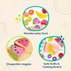 B. toys  Chop n' Play Fruits  Wooden Play Food Set  6 Hook  and  Loop Fruits to Cut  Safe Knife & Cutting Board  2+ Years view 4