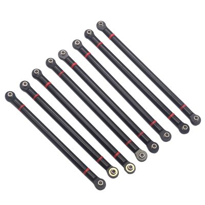 8Pcs Vgoohobby Aluminum Alloy Link Rod Chassis Linkage 313mm Wheelbase Compatible with Axial SCX10 90046 90047 1/10 RC Crawler Car