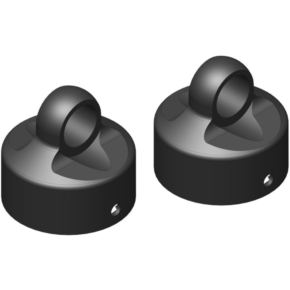 Team Corally - Shock Cap - Aluminum - Hard Anodised - Black - 2 Pcs