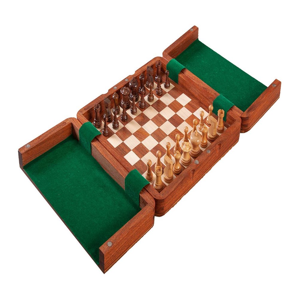 Ultimate Wooden Magnetic Travel Chess Set - 10"