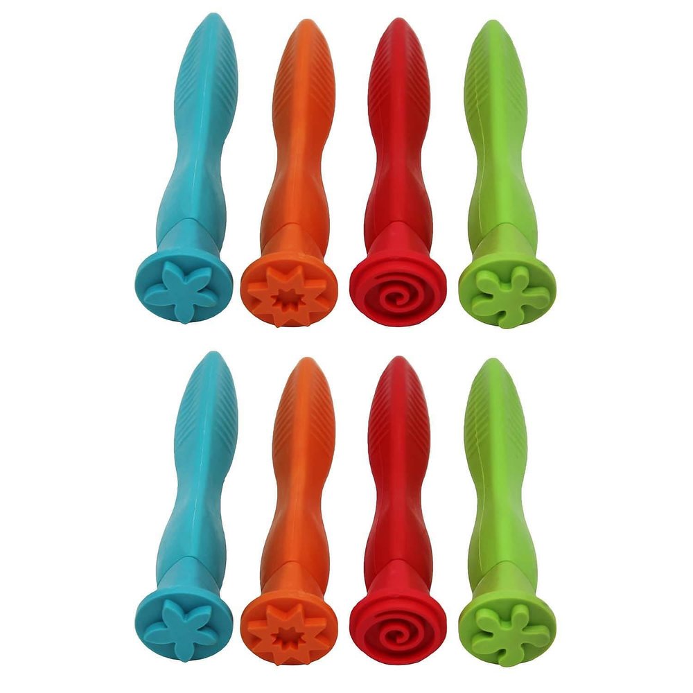 Center Enterprises Inc Ready 2 Learn Easy Grip Pattern Stampers, 4 Per Pack, 2 Packs (CE-6678-2)