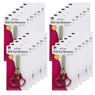 CLI Charles Leonard 5" Kid Cut Plastic Scissors, Blunt Tip, Assorted Colors, Pack of 24 (CHL80500-24)