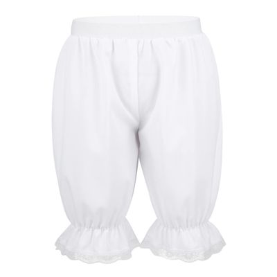 Agoky Kids Girls Classic Pantaloon Pettipants Victorian Pantaloons Halloween Carnival Party Costume Loose Lace Trim Bloomers White 7-8
