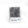 Black Glitter Dice with White Pips Squared Corners D6 16mm (5/8in) Pack of 50 Wondertrail view 1