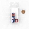 United States Flag Dice Gemini Blue and Red with White Pips 16mm (5/8in) D6 Set of 4 Wondertrail view 1
