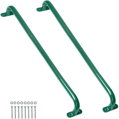 37 Inch Playground Accessories Metal Safety Handles  Long Green Grab Handle Bars for Playset Ladder, Jungle Gym, Monkey Bars, Swing Set, and More