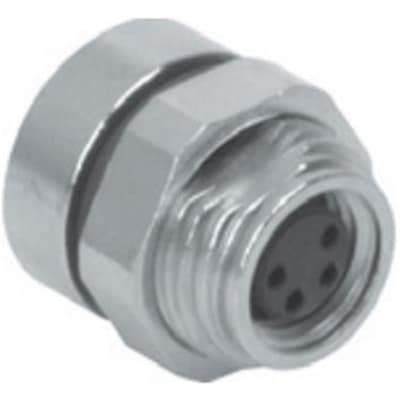 Connector, Str M8 Female 4 pos, PCB Pins, -30 to +80degc, CSA Stds, MFKS 4F-PCBF