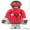 25" Superhero Boy, Black, Full Body, Ventriloquist Style Puppet view 1