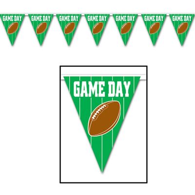 Club Pack of 12 Green Game Day Football Pennant Banner 12'
