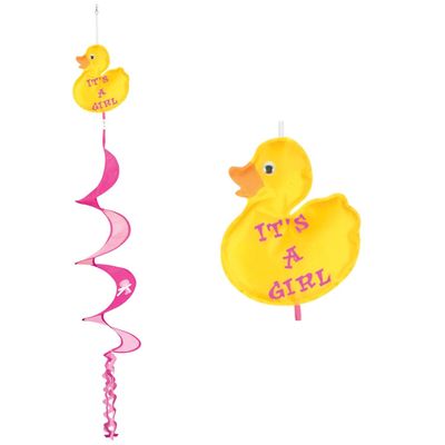 Club Pack of 12 It's a Girl Wind-Spinner Baby Shower Party Decor 3.5'
