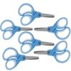 1InTheOffice Kids Scissors, Scissors for Kids, Blunt Tip, 5 Inch, Blue, 6 Pack view 1