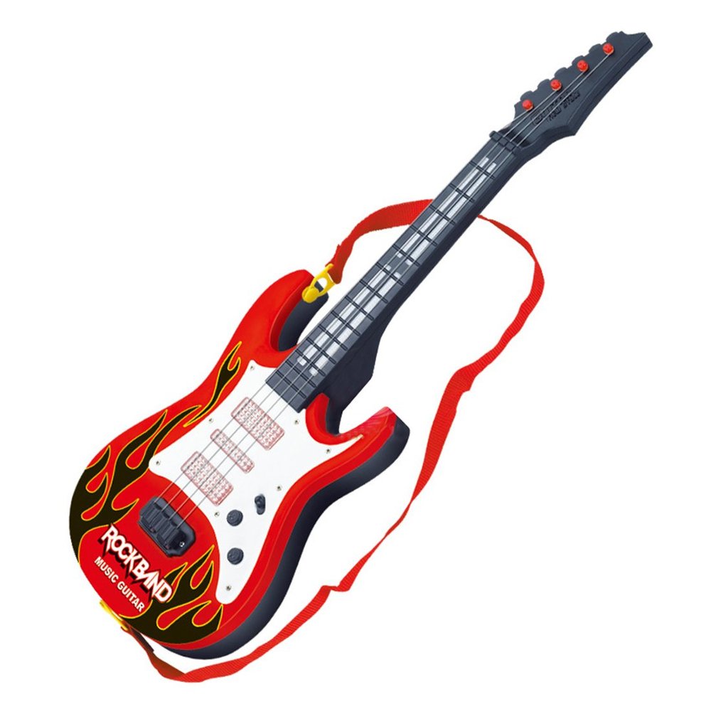 KeDun KonHaovF Electric Guitar for Kids Girls Boys Age 3-5 with Strap,Toy Guitar for Toddlers with Light and Music Gifts for Kids(Red) (Red)