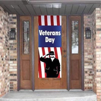 VictoryStore Veterans Day Banner Waterproof Vinyl Banner (Veterans Day Door Banner 2 Feet By 10 Feet)