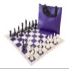 The House of Staunton Standard Chess Set Combination - Triple Weighted Regulation Pieces, Vinyl Chess Board and Standard Bag (Purple) view 1