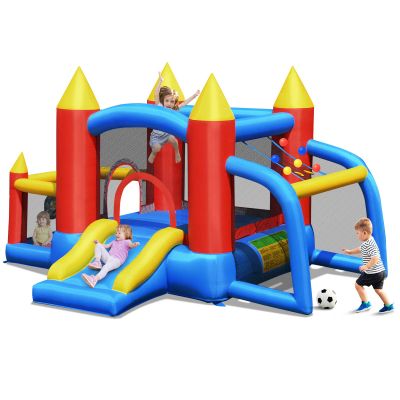 BOUNTECH Inflatable Bounce House, Bouncy House for Kids Outdoor w/Slide, Soccer Goal, Extra Thick, Toddler Indoor Jumper Bouncy Castle Bounce House for Birthday Party