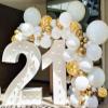 108pcs White Gold Balloon Garland Arch Kit 5, 10 Inch 12" White Gold Confetti Balloons Set for Birthday Baby Shower Wedding Graduation Mother's Day Christmas Party Decorations view 3