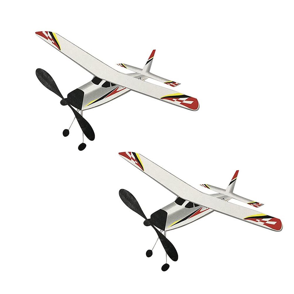 shamjina 2 Pieces Rubber Band Elastic Model Outdoor Flying Glider Plane Kit