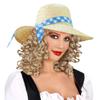 WIDMANN 29502  Straw Hat with Blue Band, Farmer's Straw Hat, Sun Protection, Festival, Carnival, Theme Party view 2