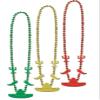 Pack of 12 Green and Red Mexican Fiesta Cinco de Mayo Party Bead Necklaces 33" view 1