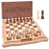 AMEROUS 15.6 inches Magnetic Wooden Chess Set, Handheld Style Chess Board Game Sets with Game Pieces Storage Slots - 2 Extra Queens - Gift Package, Chess for Beginner, Kids and Adults view 1