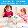 Easy-Clean NonToxic 28 Shiny Colors Watercolor Set With Brush. Bright Washable Paint Is Fun Shiny And Quick Dry. Great Gifts For Kids And Beginners. Sturdy Case + Best Gifts for Children Activities. view 3