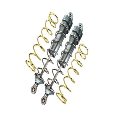 Aluminum Rear Thickened Spring Dampers 187mm For Arrma 1:5 KRATON 8S BLX/OUTCAST 8S BLX/KRATON EXB Roller - 2Pc Set Gray Silver