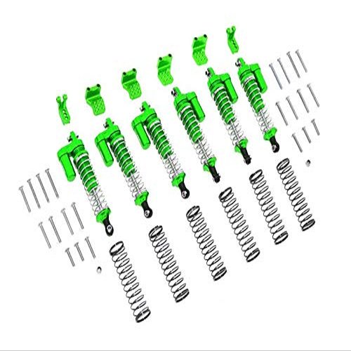 GPM For Traxxas TRX-6 MERC-Benz G63 (88096-4) Upgrade Parts Aluminum L-Shape Piggy Back Spring Dampers 90mm + Adjustable Damper Mount (Multiple Positioning Holes) - 42Pc Set Green