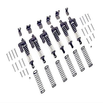 GPM For Traxxas TRX-6 MERC-Benz G63 (88096-4) Upgrade Parts Aluminum L-Shape Piggy Back Spring Dampers 90mm + Adjustable Damper Mount (Multiple Positioning Holes) - 42Pc Set Black