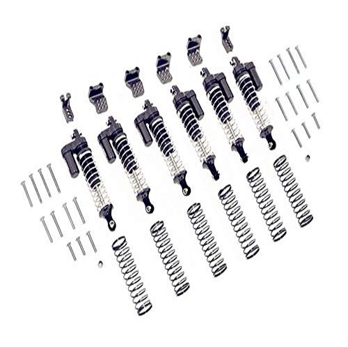 GPM For Traxxas TRX-6 MERC-Benz G63 (88096-4) Upgrade Parts Aluminum L-Shape Piggy Back Spring Dampers 90mm + Adjustable Damper Mount (Multiple Positioning Holes) - 42Pc Set Black