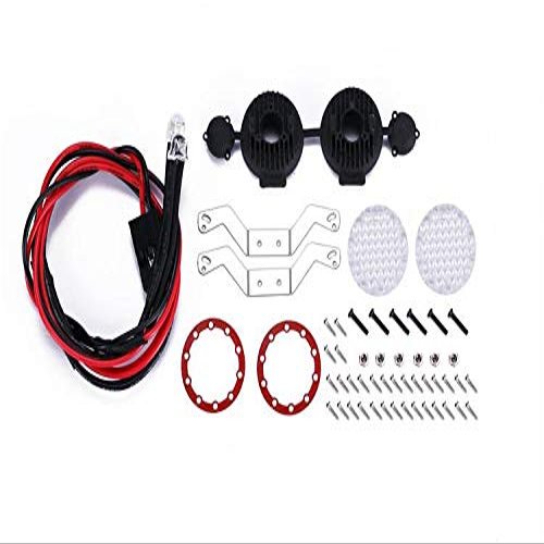 R/C Scale Accessories : RC Car Bumper Spotlight For 1:10 Crawlers - 53Pc Set Red
