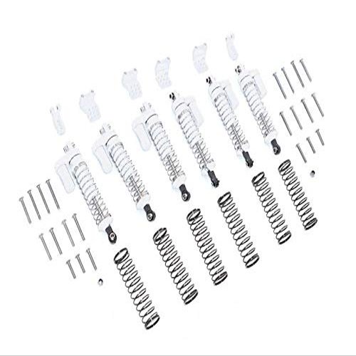 GPM For Traxxas TRX-6 MERC-Benz G63 (88096-4) Upgrade Parts Aluminum L-Shape Piggy Back Spring Dampers 90mm + Adjustable Damper Mount (Multiple Positioning Holes) - 42Pc Set Silver