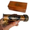 Brass Kaleidoscope with Wooden Box Vintage Antique Finish Kaleidoscope for Friends Family 3D Mirror Lens Educational Birthday Baptism Gifts view 2