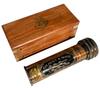 Brass Kaleidoscope with Wooden Box Vintage Antique Finish Kaleidoscope for Friends Family 3D Mirror Lens Educational Birthday Baptism Gifts view 3