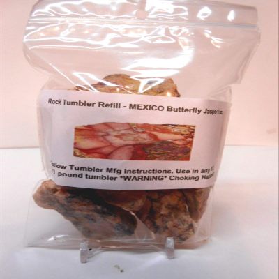 Rockhound's 1st Choice Rock Tumbler Gem Refill Kit Mexican Butterfly Jasper Rough 8oz