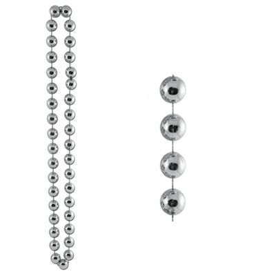 Party Central Club Pack of 12 Silver Birthday Jumbo Beaded Necklaces 40"